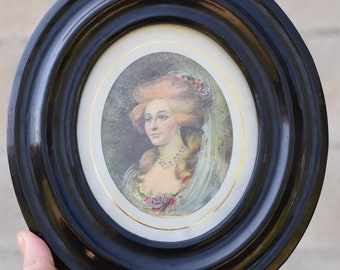 antique miniature portrait of a lady, hand-painted ,signed M.BRILLI