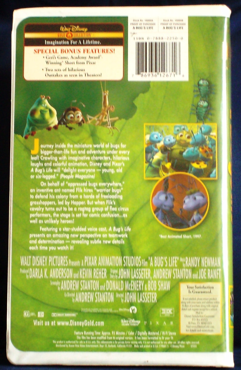 A Bug's Life VHS Walt Disney's GOLD CLASSIC Collection - Etsy - A Bug's Life Gold Classic Collection Dvd