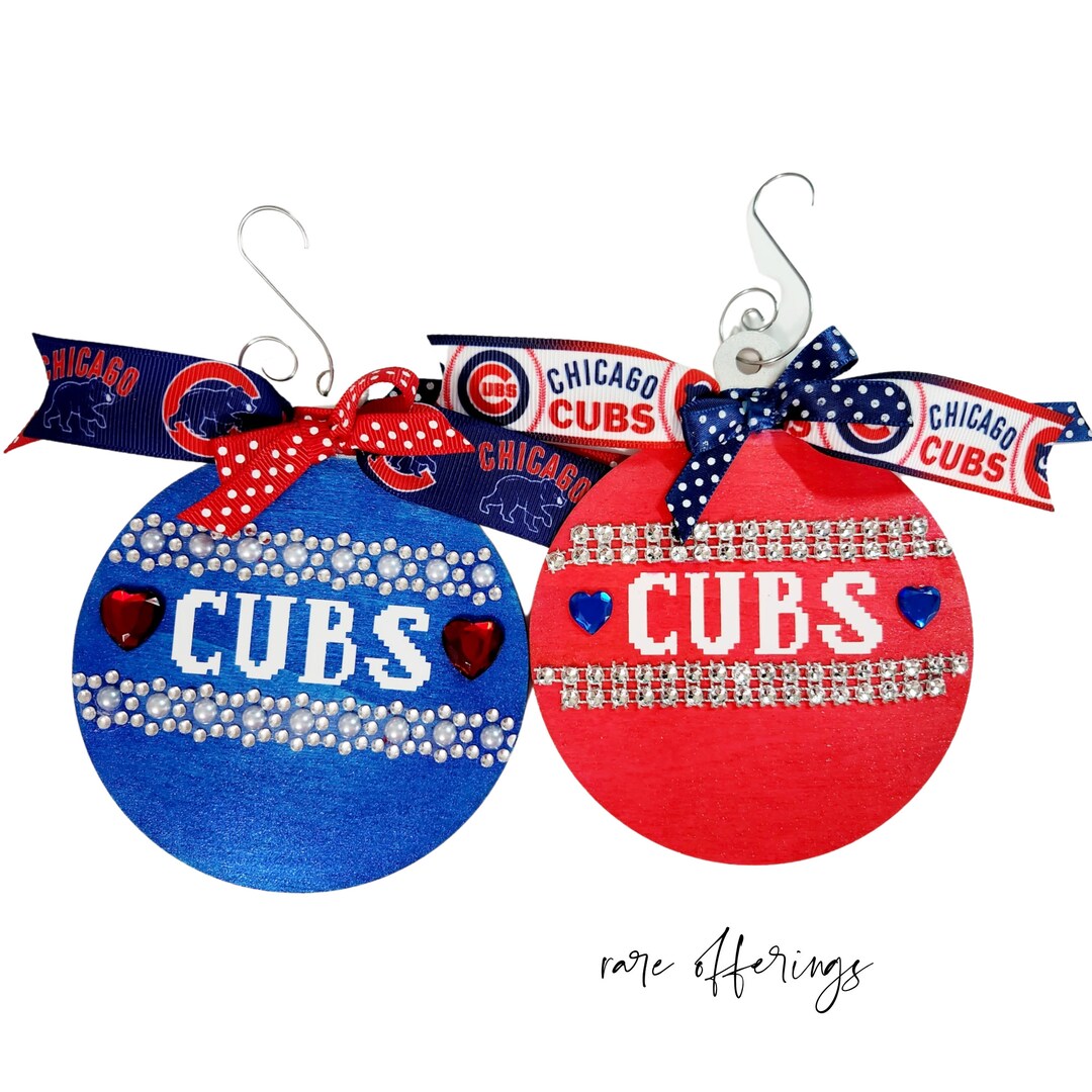Chicago Cubs Ornament, Fair Isle Cubs Ornament, 4 Large Ornament Etsy