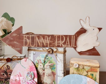 Easter Sign, Arrow Sign, Bunny Trail Sign, Bunny Hop, Egg Hunt, Spring