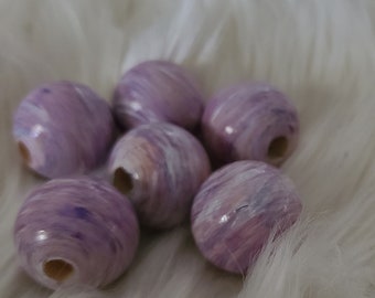 25mm hand painted wooden beads