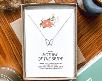 Mother in law gift, Mother of the bride necklace, Mom of the bride necklace, Future mother in law jewelry, 925 Sterling silver Butterfly