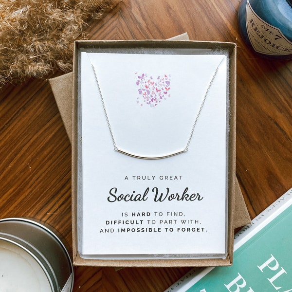 Social worker graduation gifts her, SW necklace, Appreciation gift, Amazing Social Worker, SW Graduate Present, Social Work School Student