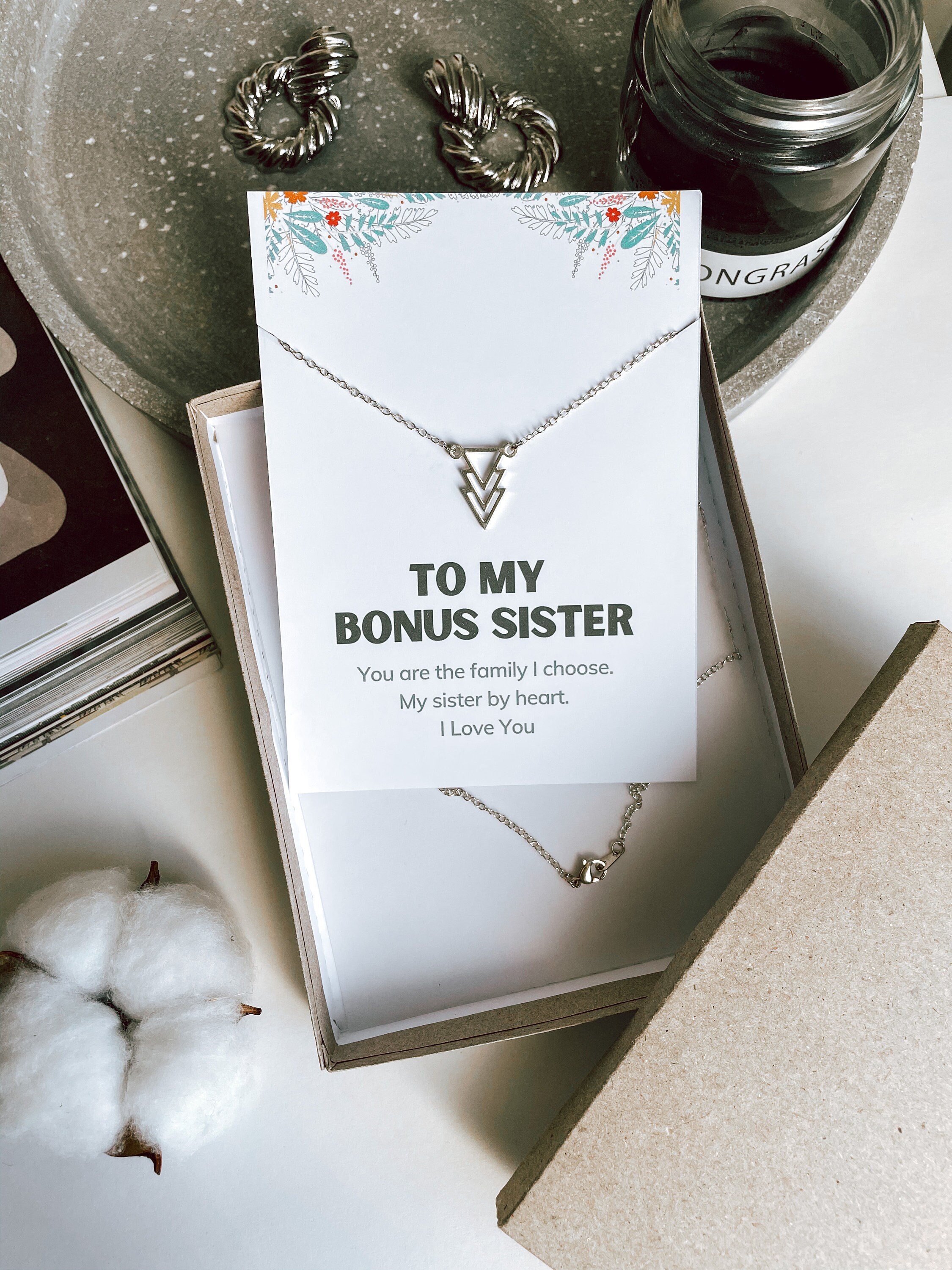 Etsy unbiological sister necklace deals