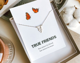 True friends gift, Good friend necklace, Bestfriend necklace, Bestie tribe, Tribe Jewelry present, Badass bestie, Girlfriends Three Triangle