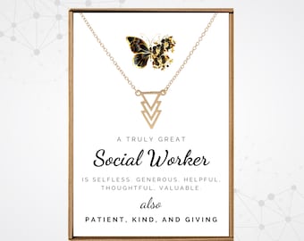 Social worker gifts for women, Social worker necklace, School social work present, Graduation necklace 2026,  MSW graduatation