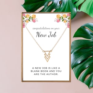 New job gift for her, Congratulations Promotion work, New job gift box, Co worker gift, New job necklace, Clean Slate, Gold Triangle Pendant