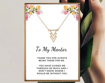 Thank you for believing in me, Mentor necklace, Grateful for you necklace, Appreciation Gift, Gold Triangles necklace, New Teacher gifts