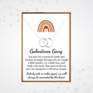 Galentines day gifts, Galentine gang necklaces best friends, Silver Double circle pendant, Valentine&#39;s day jewelry, Be my Galentines 2025