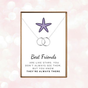 Best friends are like stars, Tribe jewelry, Long distance friendship necklace, Bestie birthday present, Circles everyday pendant women gifts