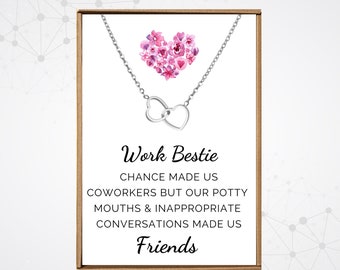 Work Bestie Necklace, Funny Coworker gift for women, Work friend gift for coworker, Work besties gifts for girls, Colleague leaving present