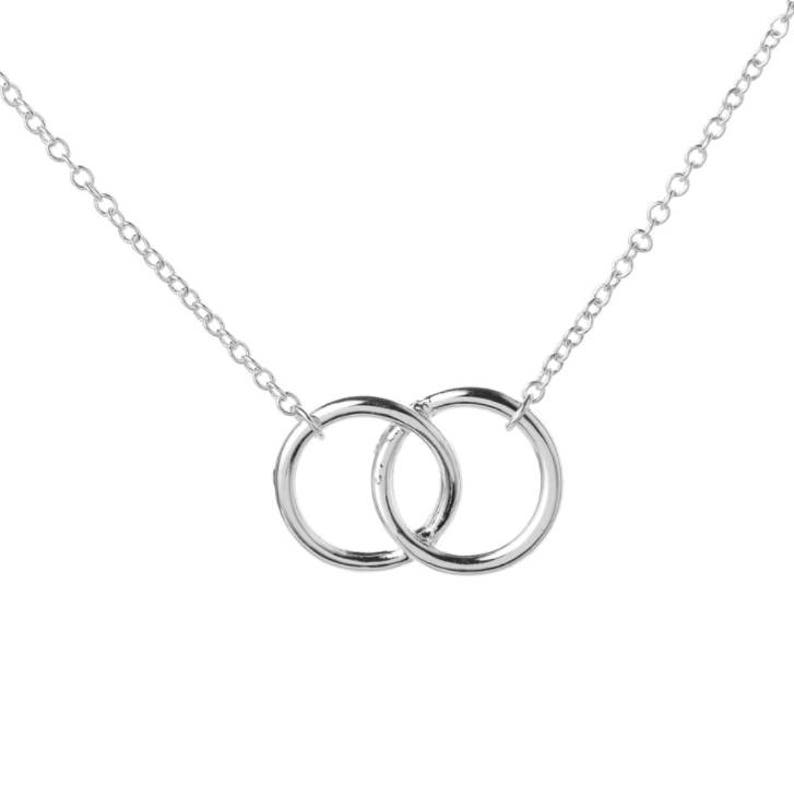 Friendship Necklace Infinity Beyond Pendant Gift card Family Friends Interlocking circles unbiological sister necklace