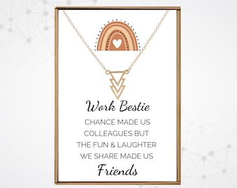 Gift for Work Besties Necklace, Coworker necklaces for work bestie Thank you present for colleague, Leaving gifts for coworkers women