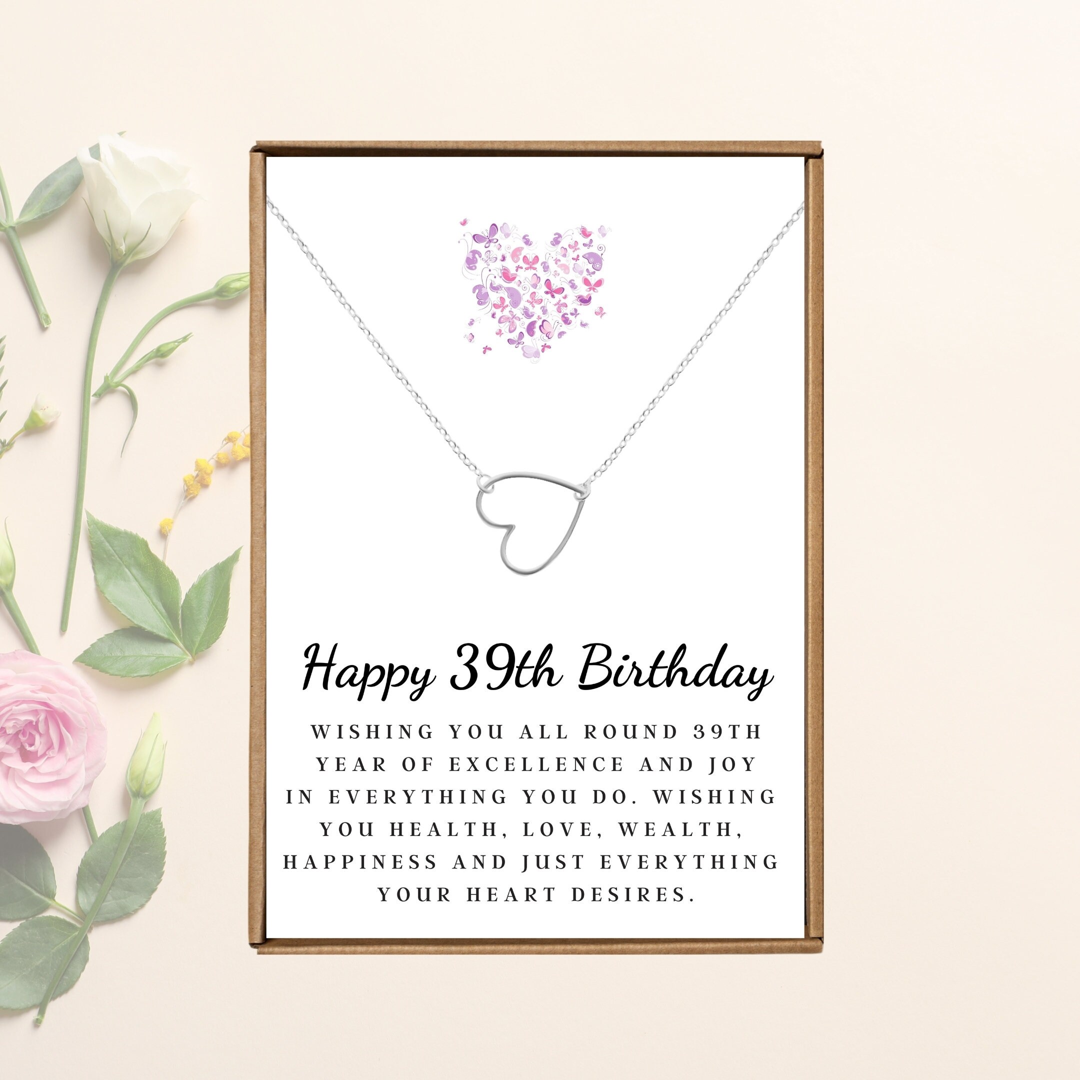 Happy 39th Birthday Jewelry Gift for Girls Women， Necklace Mother