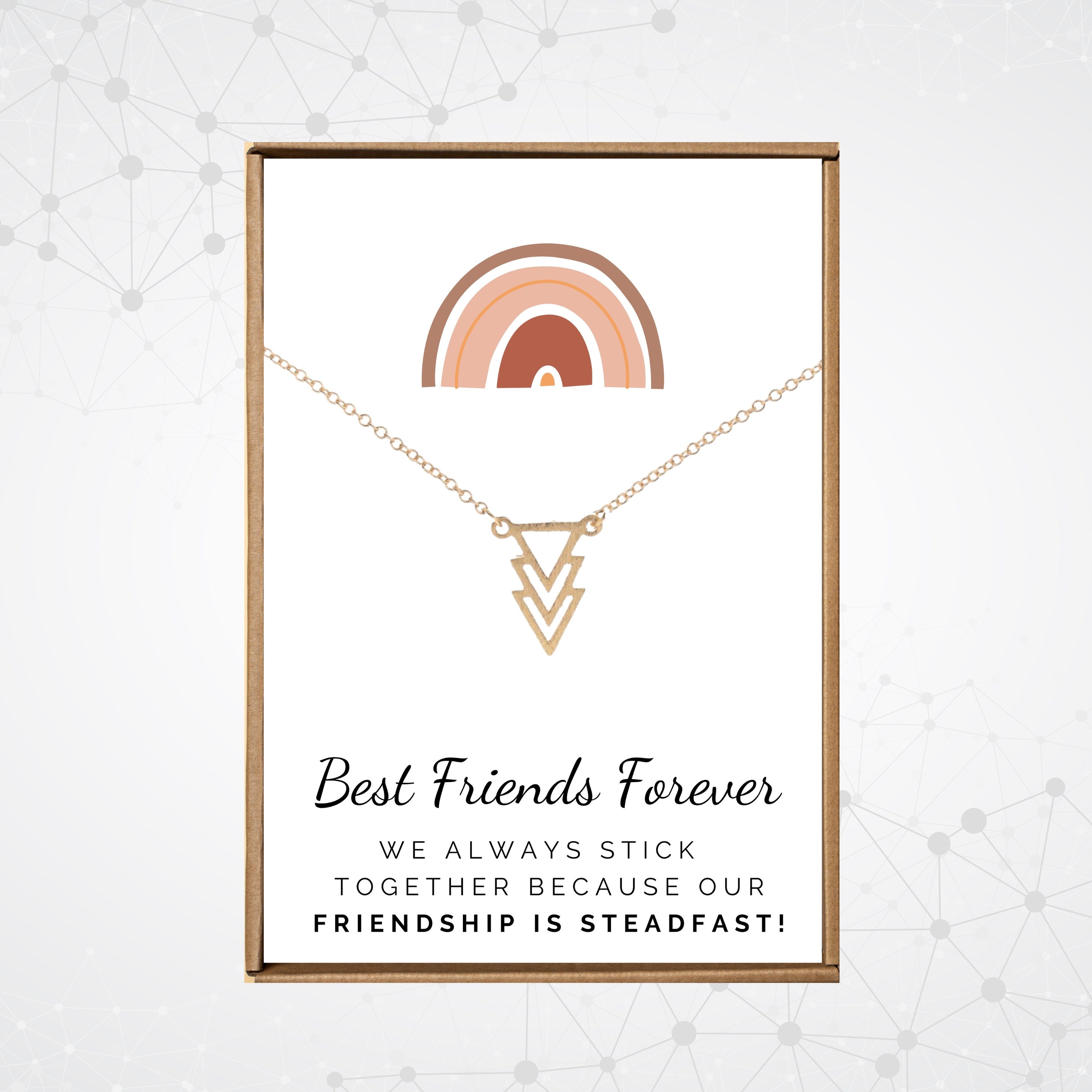 Bff Necklace Best Friends Forever Necklace Gold Triangle 