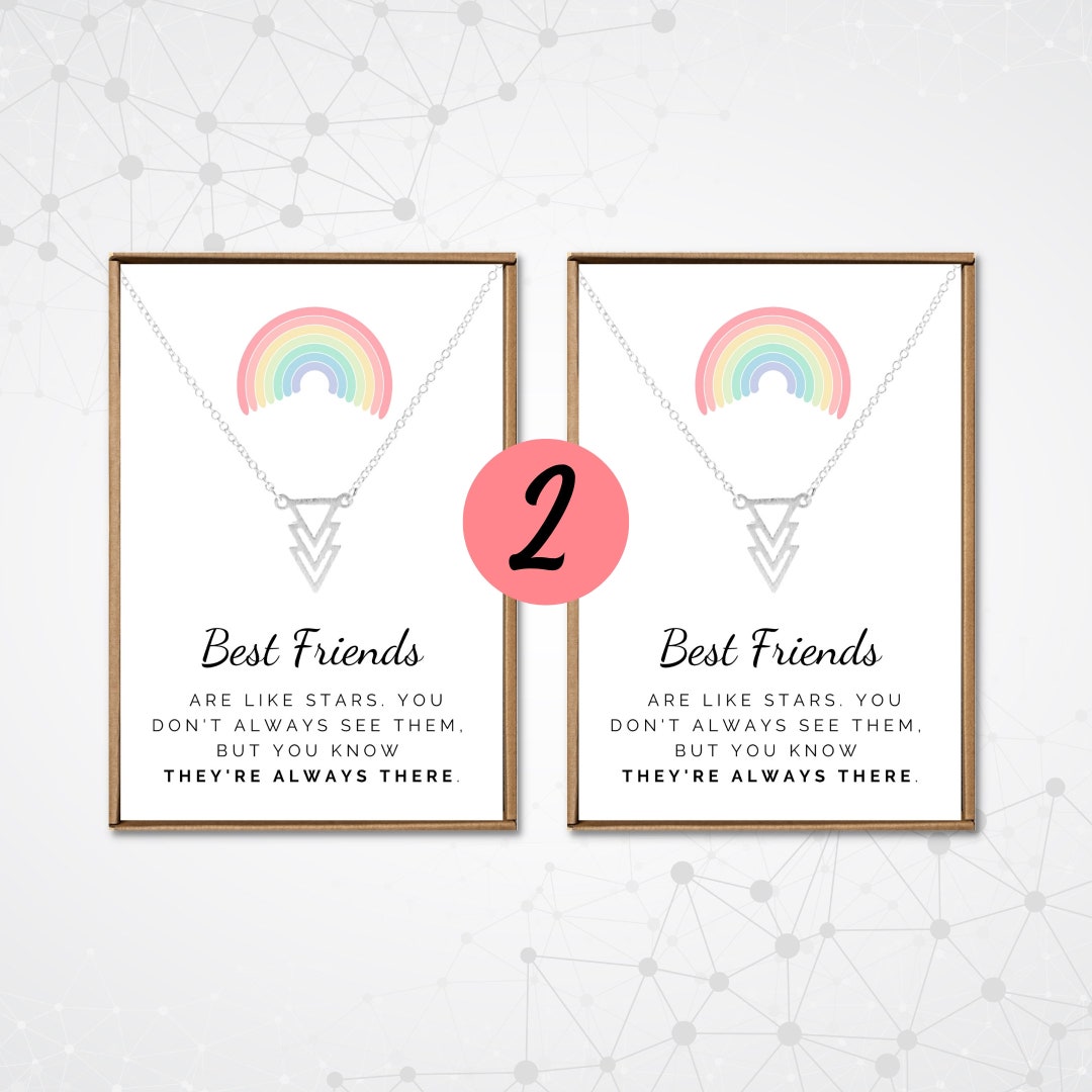 Friend Triangle 2 Besties Gifts, Friendship Necklaces for 3 4 5 6 7 8 9 10, Silver ...