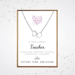 Teacher necklace, Best teacher ever, Mentor Appreciation gift, Back to school 2023, 100 days of school,  Chaos coordinator gift, Heart charm