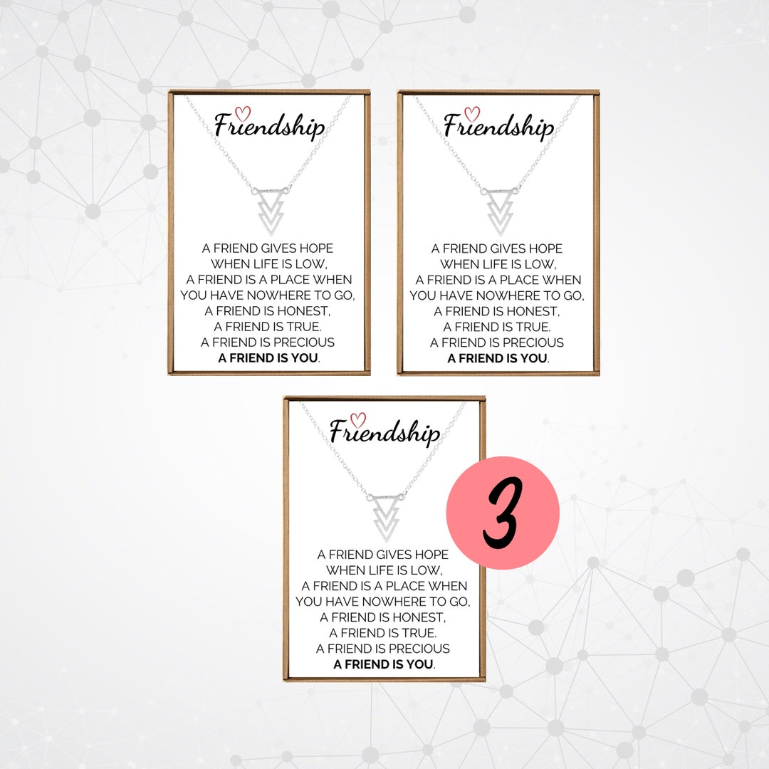 Friend Triangle Friendship Necklace for 3, Trio Best Friend Gift, Silver Triangle ...