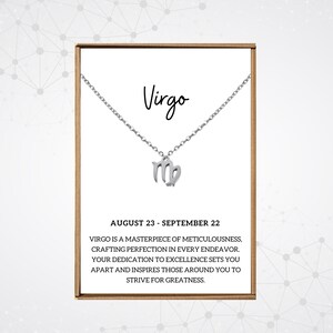 Minimalist Virgo necklace, Virgo birthday gifts for girls, Zodiac pendant necklace, Horoscope symbol pendant, Virgo gift women