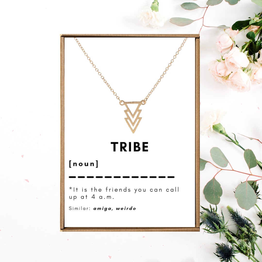 Friend Triangle Tribe Necklace Friendship, Best Friends Gift, Gold Triangle Pendant ...