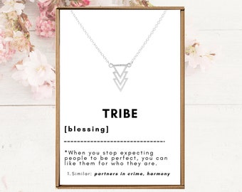 Tribe necklace for girlfriends, Best friend necklace, Tribe gifts, Triangle pendant, Badass besties gifts for teen girls, Bridesmaid favors