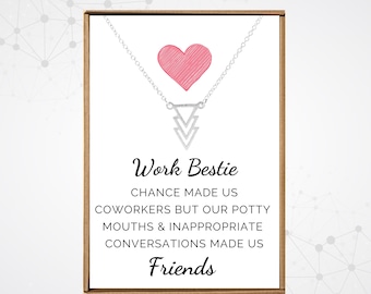 Work Bestie Necklace, Coworker gift for women, Galentines day gifts, Work friend gifts for woman, Work wife gifts for friend, Work besties
