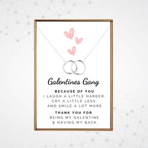Galentines day gifts, Galentine gang necklaces bulk, Silver Double circle pendant, Best friend necklce, Valentines day, Galentine&#39;s brunch
