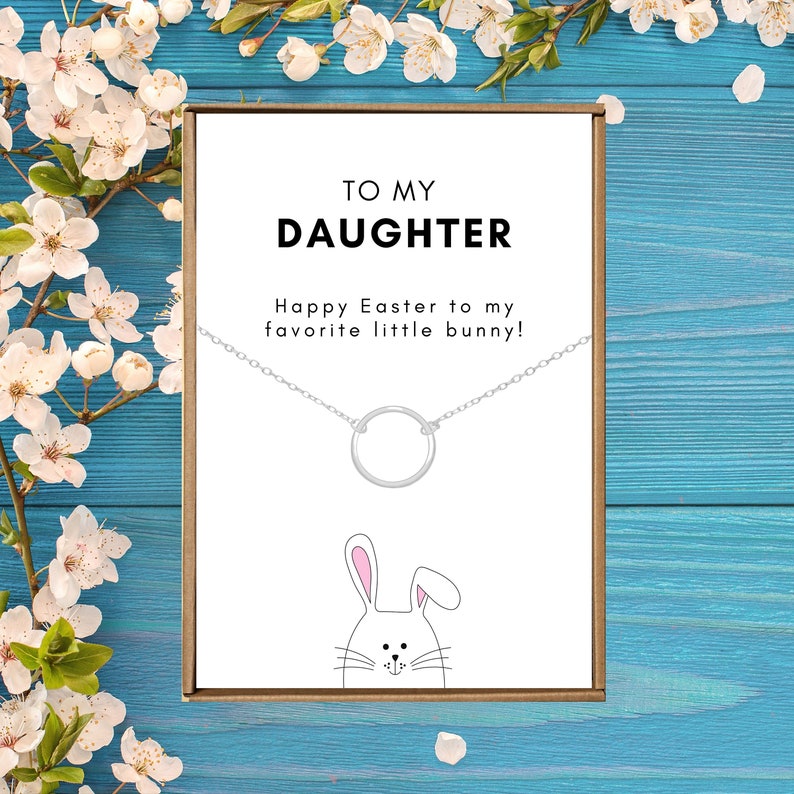 Easter basket stuffer Religious necklace Easter Necklace for daughter Happy Easter gift for girl Present from Mother 925 Sterling silver