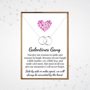 Galentines day gifts, Badass tribe necklace, Silver Double circle pendant, Best friend gifts for women, Valentines day gift for friends