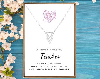 Teacher necklace, Worlds best teachers, Teacher appreciation day gifts 2026, Preschool teacher present, Three triangle, New teacher gift