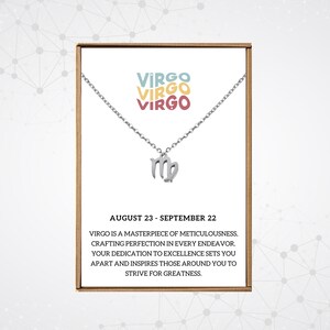 Silver Virgo necklace, Virgo birthday gifts for women, Zodiac pendant necklace, Horoscope symbol pendant, Virgo gift female friend family