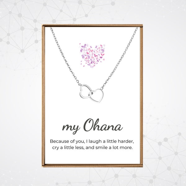 My ohana necklace, Best friend gifts, Hawaiian necklace, Hearts charm, Family vacay mode Hawaii, Christmas in Hawaii, Bestie trip 2023