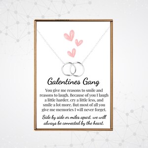 Galentines day gifts, Galentine gang necklaces, Silver Double circle pendant, Best friend gifts for women, Valentines day gifts, Girls trip