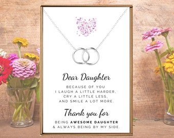 Daughter necklace, Mother and Daughter jewelry, To my daughter jewelry, Dad to Daughter jewelry, Bonus daughter gifts, Daughter father gifts