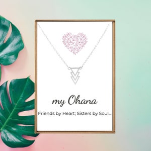 My Ohana necklace, Ohana jewelry, Bestfriend necklace, Besties gift, Hawaii necklace, Tribe presents, Three Triangle charm, Team bride gifts