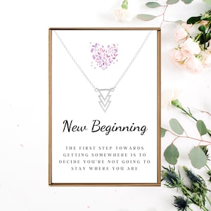 New Beginnings necklace gift, Fresh Start present, Graduation Necklace for New Graduate student, Motivational jewelry, New chapter gift girl