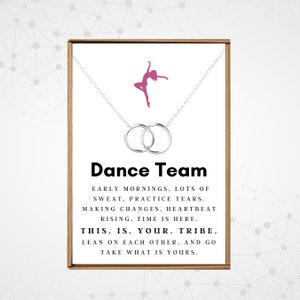 Dance team gifts, Dance mom matching jewelry, Dance teacher necklace, Dancer recital gift, Silver double circle pendant, Cheerleading tribe