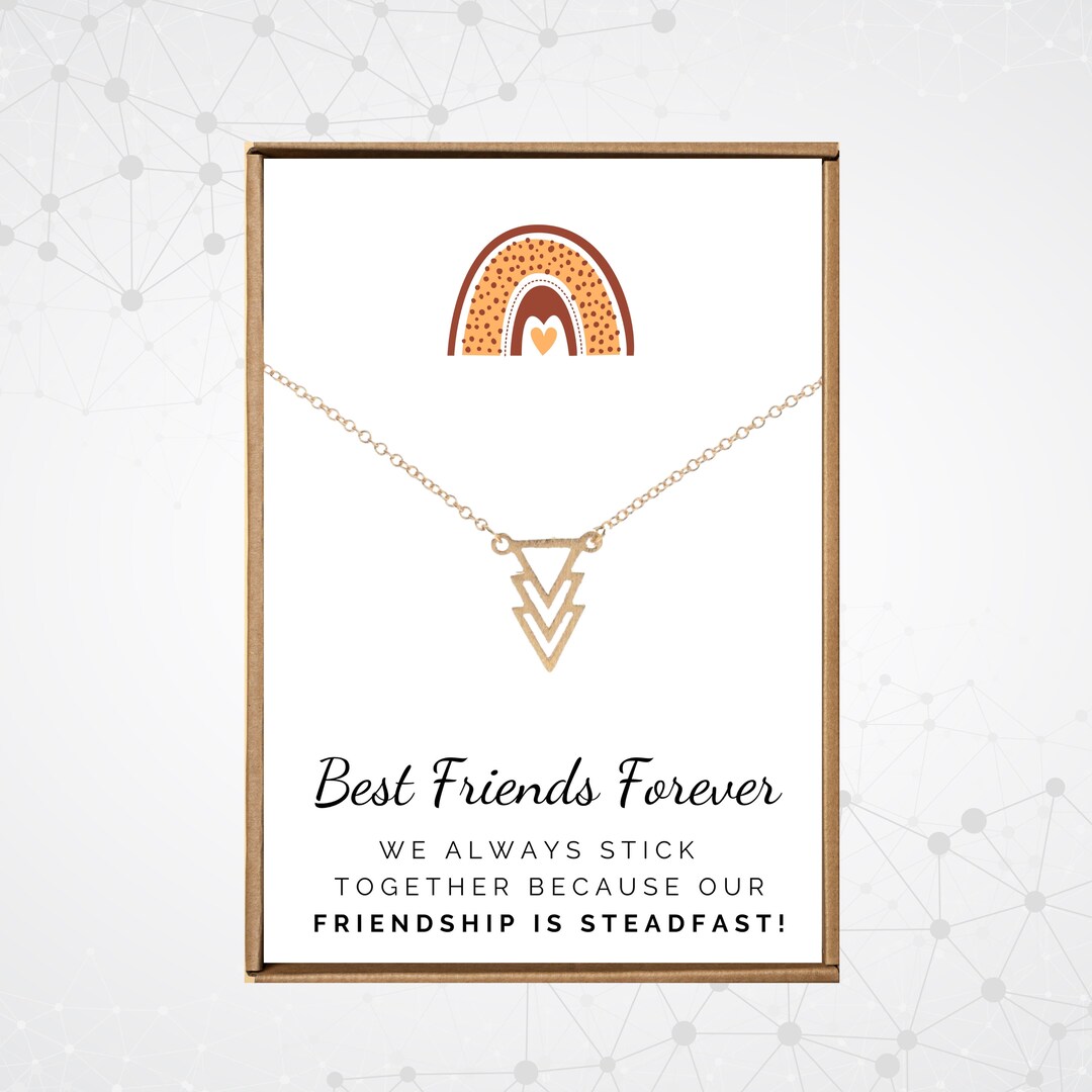 Bff Necklace, Badass Girl Gang Necklace, Gold Triangle Pendant