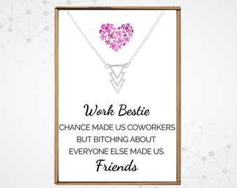 Work Bestie Necklace, Funny Coworker gift for women, Coworker appreciation gift, Retirement gifts for women coworker Colleague birthday gift