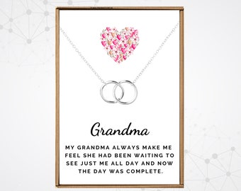 Grandma necklace, Grandma gift from grandkid, Mothers day gift for grandma from granddaughter, Unique Grandmother jewelry from grandchild