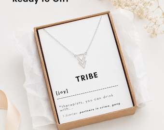 Collar Tribe Regalos para Mejores Amigas Regalos Divertidos para Mejores Amigas, Collar para Mejores Amigas, Regalo para Mejores Amigas del Trabajo, Joyería para Compañeras de Crimen, Regalo de Amistad