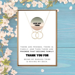 Matching necklaces for best friends, Friend group gifts, Minimalist Gold Double circle, Posse of bestie present, Bachelorette party tribe