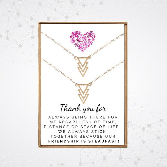 Best friends necklace for 2 adults Two Best friend jewelry Gold triangle pendant BFF necklace for 2 Girl tribe gifs Bestie necklaces 4 Etsy