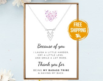 Tribe necklace, Bestfriend necklace, Tribe gift for woman, Three triangles pendant, Badass bestie present, Soul sister necklace, Bridesmaids