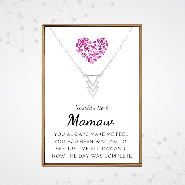 Mamaw gifts for grandma, Grandma necklace from grandkid, Christmas gift for grandma from grandson, Mawmaw necklace, Mothers day gift 2024