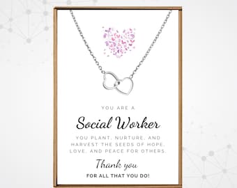 Social worker gifts, Social work month gift, Appreciation day 2026, School social worker present for her, Coworker necklace, Employees gifts