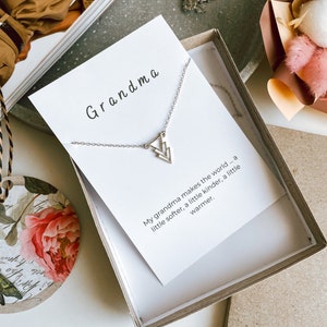 Grandmother necklace, Mother&#39;s day gift for granny, Nana gift, Grannie jewelry, Grandchild Christmas necklace, Grandma to be charm