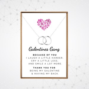 Galentines day gifts, Galentine gang necklaces, Silver Double circle pendant, Best friend necklce, Valentines day gifts, Galentine&#39;s brunch