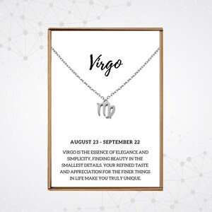 Minimalist Virgo necklace, Virgo birthday gift for girls, Zodiac pendant necklace, Horoscope symbol pendant, Astrology jewelry for women