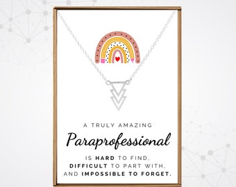 Paraprofessional gifts from student, Appreciation day gifts, Paraprofessional week, Teacher assistant necklace, Para gifts for co worker